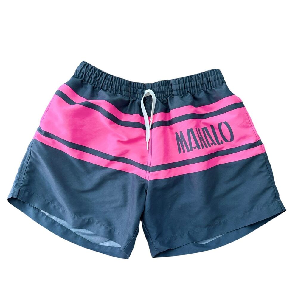 Chubbies Swim Trunks Mens Mahalo Gray Pink Colorblock Liner Pocket Hawaii Large